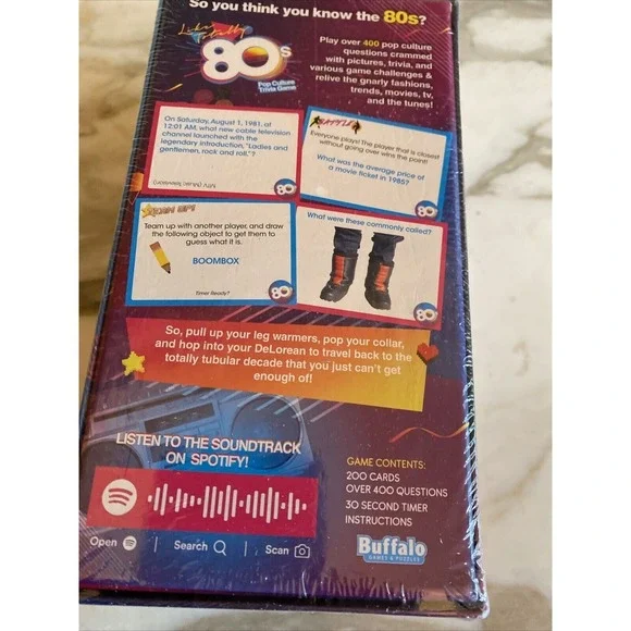 Buffalo Games Trivia Game Multicolor Like Totally 80s Pop Culture Retro Sealed - Picture 4 of 5